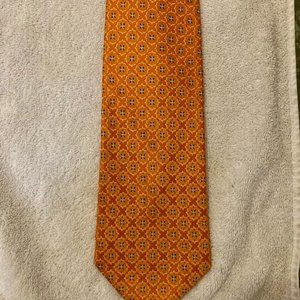 Bill Blass Orange Silk Tie